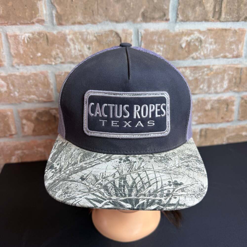 Hooey Cactus Ropes Texas Trucker Hat Snapback Gray Patch Rodeo Western